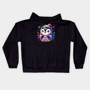 Penguin Christmas Winter Cute Chibi Kawaii Cartoon Kids Hoodie